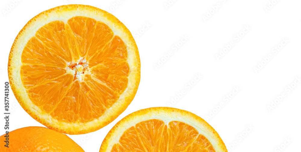 Slice of fresh orange isolated on white background Slice of fresh orange isolated on white background