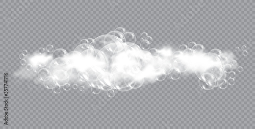 Bath foam soap with bubbles isolated vector illustration on transparent background. Shampoo and soap foam lather vector illustration.