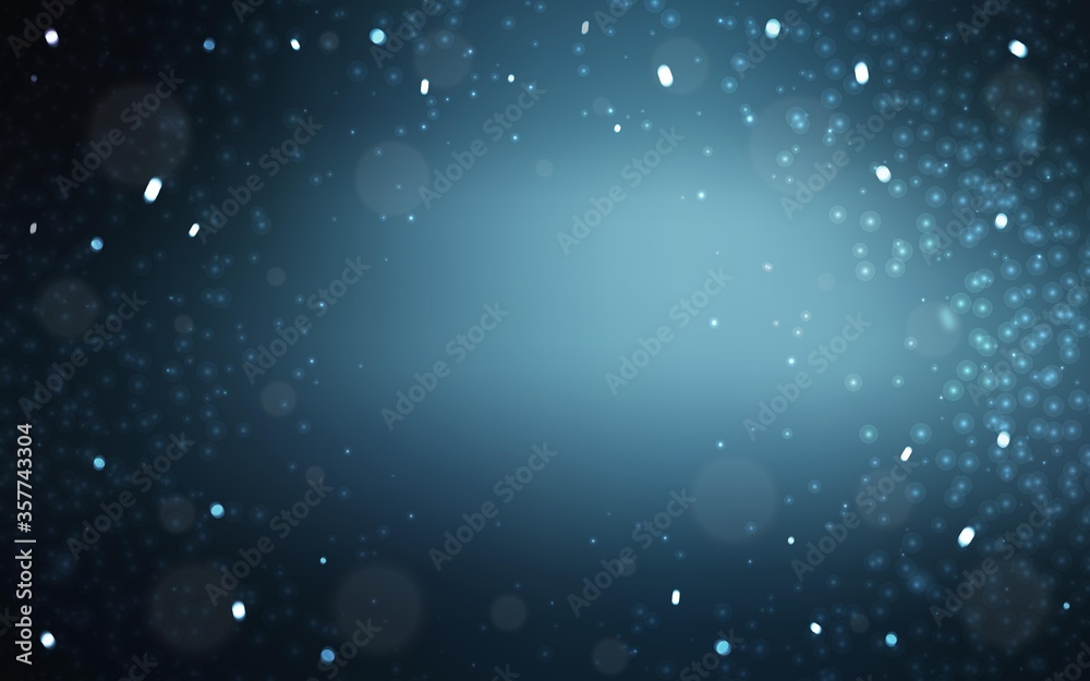 Dark BLUE vector pattern with christmas snowflakes.