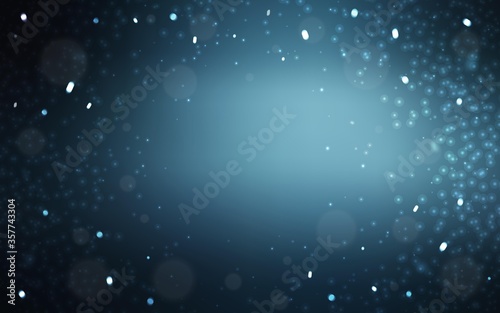 Dark BLUE vector pattern with christmas snowflakes.