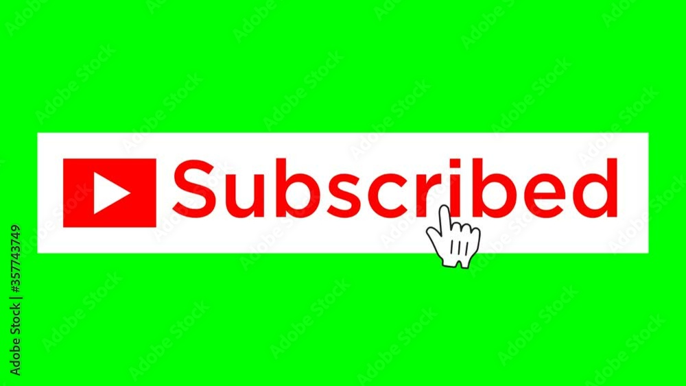 Click Sub Button hand clicking on subscribe button in green screen background Stock ...
