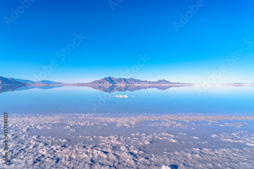 Wide angle view of the Bonnievale Salt Flats, Utah