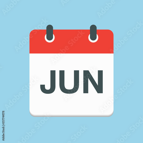 Vector icon day calendar, summer month June