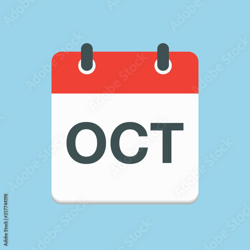 Vector icon day calendar, autumn month October