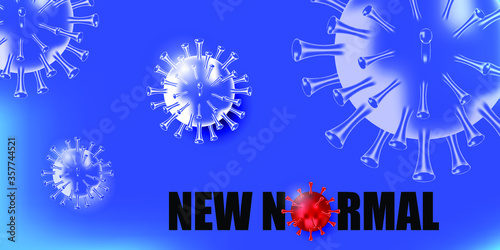 New normal logo background design vector. covid-19 background