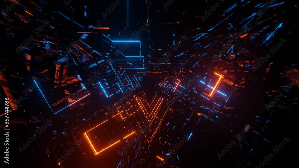 Moving through a futuristic sci-fi tunnel motion. - 60fps.