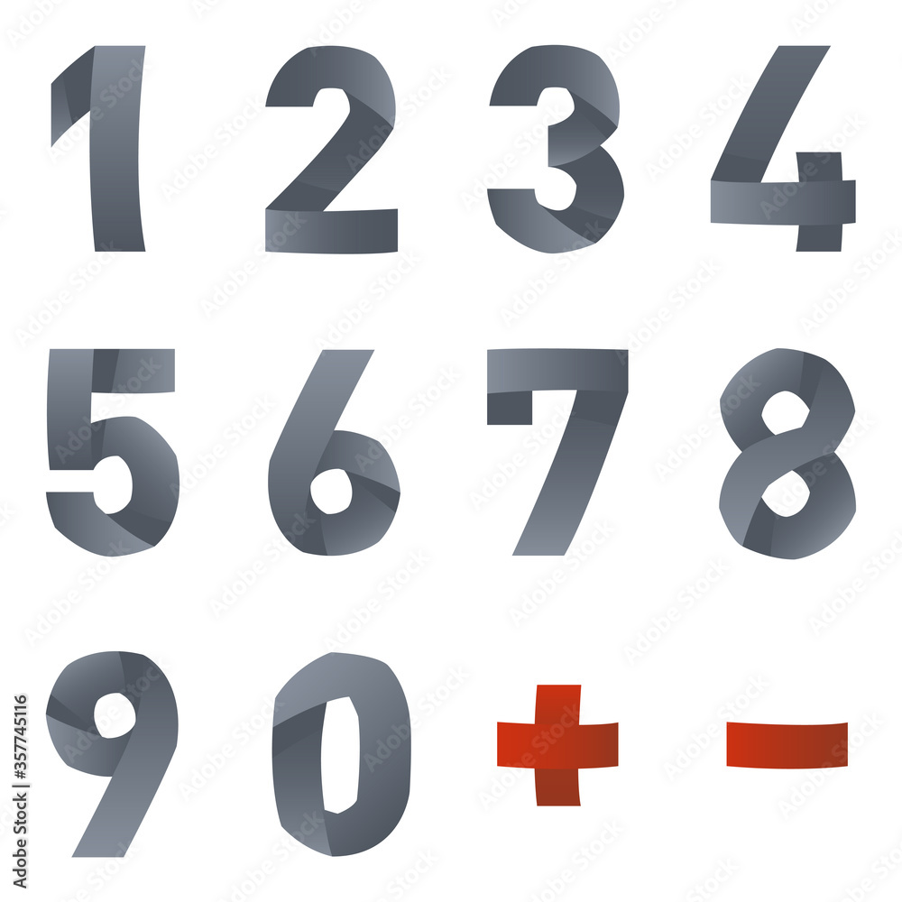 Vector bended latin font Vector bended latin font