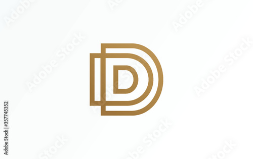 Double D letter With Gold Color and modern design