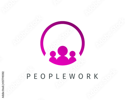 Creative People Logo Design Template, People work logo