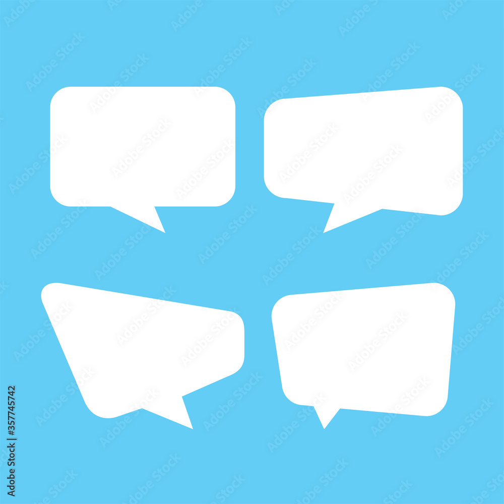white speech bubble isolated on blue, speech balloon square sign for communication symbol, doodle white speech bubble for talk text, balloon message icon, dialog chatting graphic for icon talk white speech bubble isolated on blue, speech balloon square sign for communication symbol, doodle white speech bubble for talk text, balloon message icon, dialog chatting graphic for icon talk