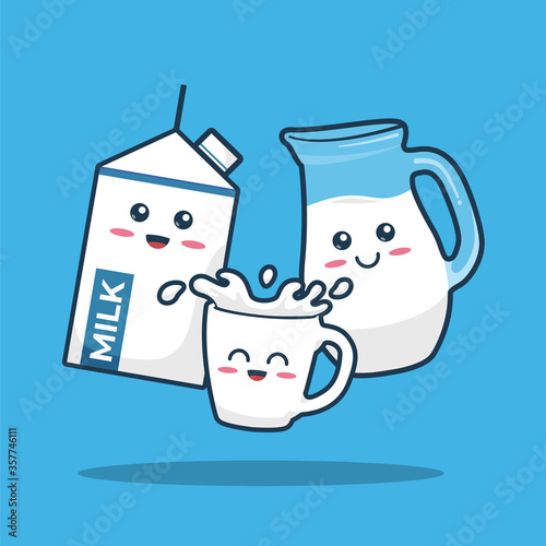 milk mascot cute character
