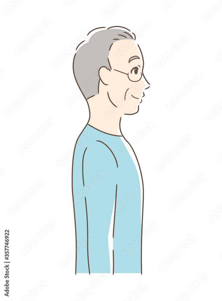 笑顔な男性の横顔 笑顔な男性の横顔