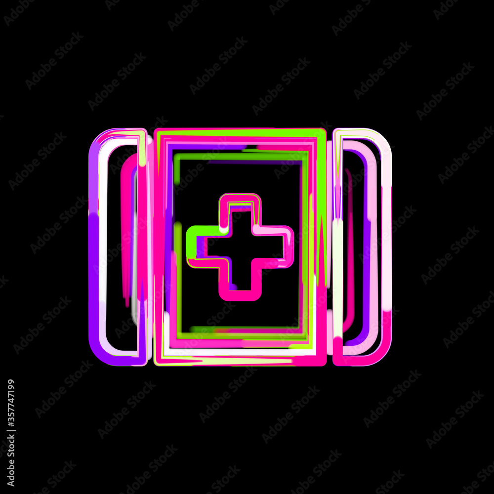 Symbol first aid from multi-colored circles and stripes. UFO Green, Purple, Pink Symbol first aid from multi-colored circles and stripes. UFO Green, Purple, Pink