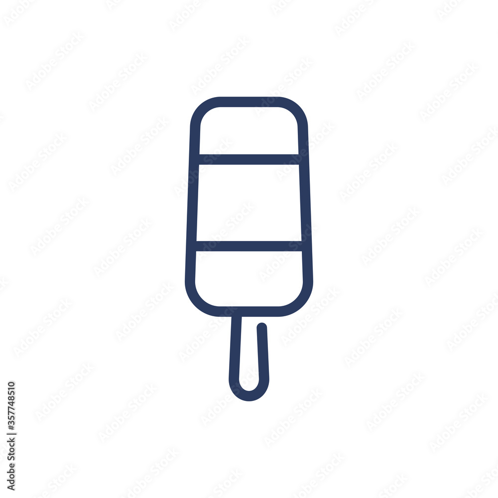 Triple ice cream on stick thin line icon. Flavor, summer, product isolated outline sign. Dessert and food concept. Vector illustration symbol element for web design and apps Triple ice cream on stick thin line icon. Flavor, summer, product isolated outline sign. Dessert and food concept. Vector illustration symbol element for web design and apps