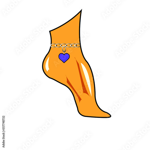 vector drawing of a female leg, can be used as a sticker, icon