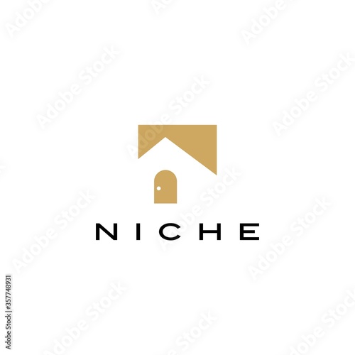 niche door logo vector icon illustration