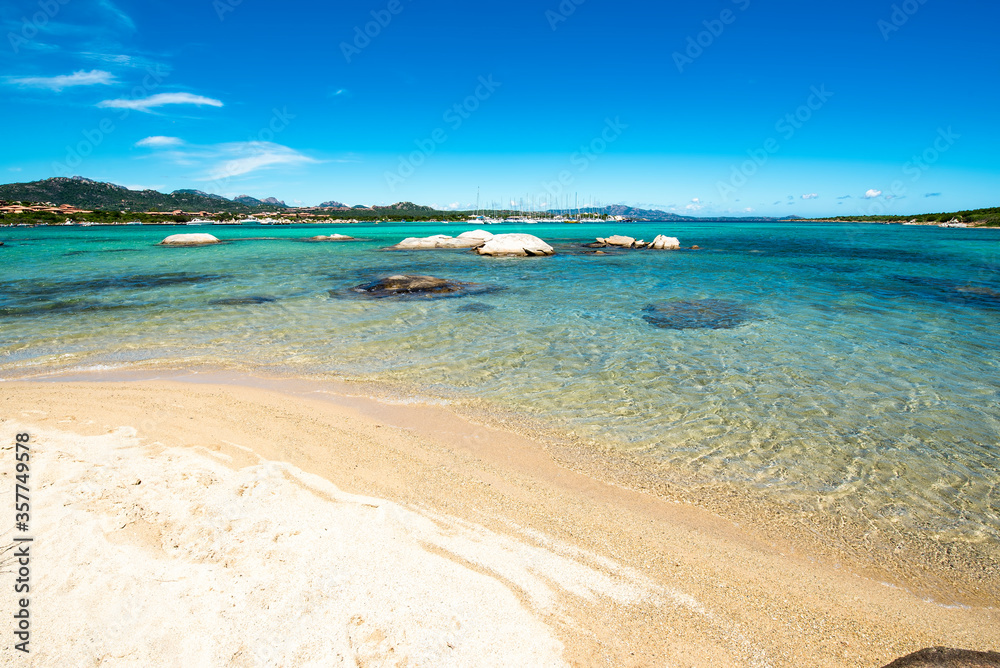 Panoramic view of the bahas beach, Porto Rotondo, Olbia, Sardinia
