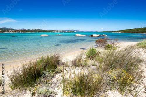 Fototapeta Naklejka Na Ścianę i Meble -  Panoramic view of the bahas beach, Porto Rotondo, Olbia, Sardinia
