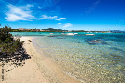 Fototapeta Naklejka Na Ścianę i Meble -  Panoramic view of the bahas beach, Porto Rotondo, Olbia, Sardinia