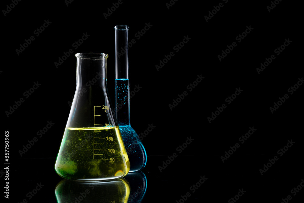 Image of glass vessels. Flasks. Image of glass vessels. Flasks.