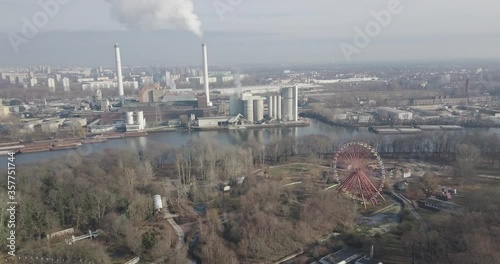 Berlin drone shot in 4K power station & Spreepark photo