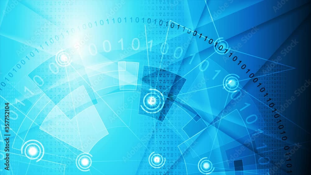 Blue technology abstract futuristic motion design with HUD gear and binary coding. Seamless looping. Video animation Ultra HD 4K 3840x2160 Blue technology abstract futuristic motion design with HUD gear and binary coding. Seamless looping. Video animation Ultra HD 4K 3840x2160