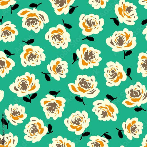 Seamless pattern material of an abstract flower,