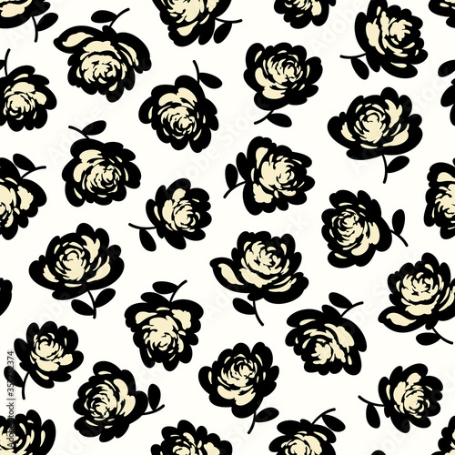 Seamless pattern material of an abstract flower,