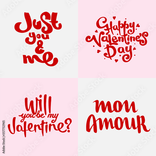 Valentine day lettering card