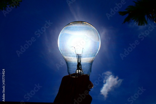 The sun through an electric bulb