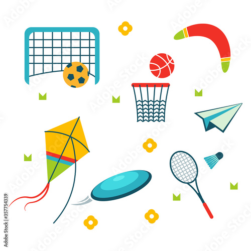 Summer holiday activity symbols
