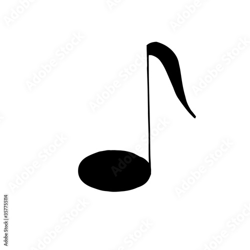 musical note hand drawn in doodle style. vector scandinavian monochrome minimalism, single element for design. symbol, music