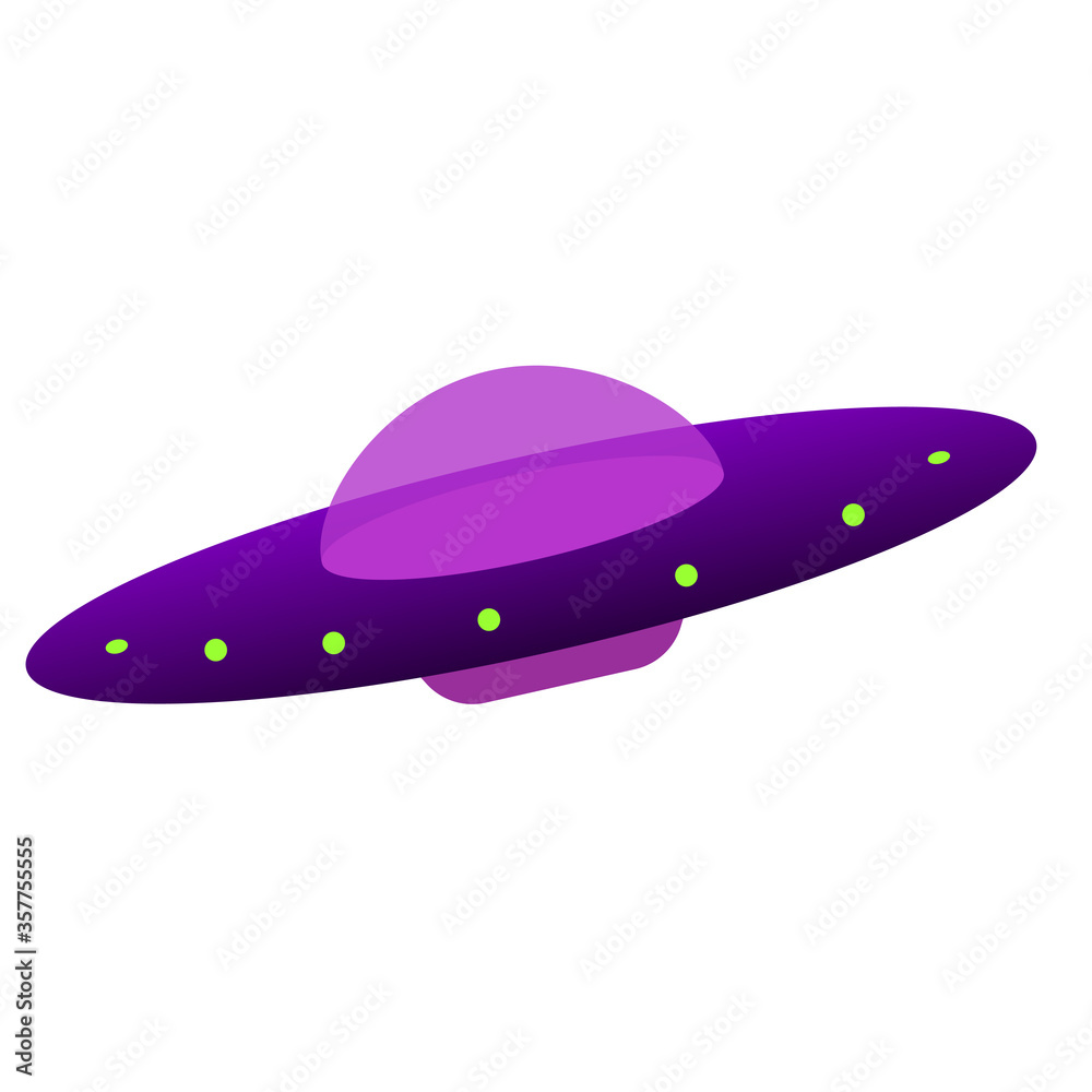 UFO, alien spaceship. Vector illustration of unknown flying object isolated on white. UFO, alien spaceship. Vector illustration of unknown flying object isolated on white.