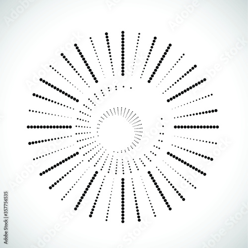 Halftone dots in circle form. round logo . vector dotted frame . design element