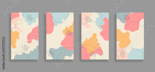 Social media story cover page. Invite and Invitation, Creative organic shape backgroud vector.