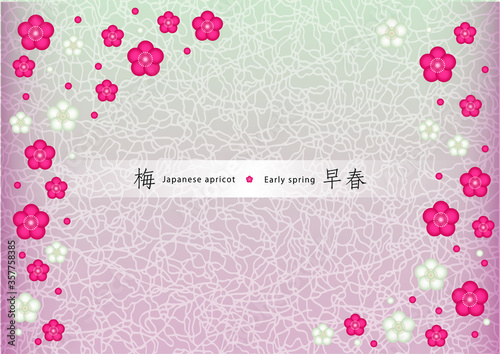 梅文様　背景イラスト　background