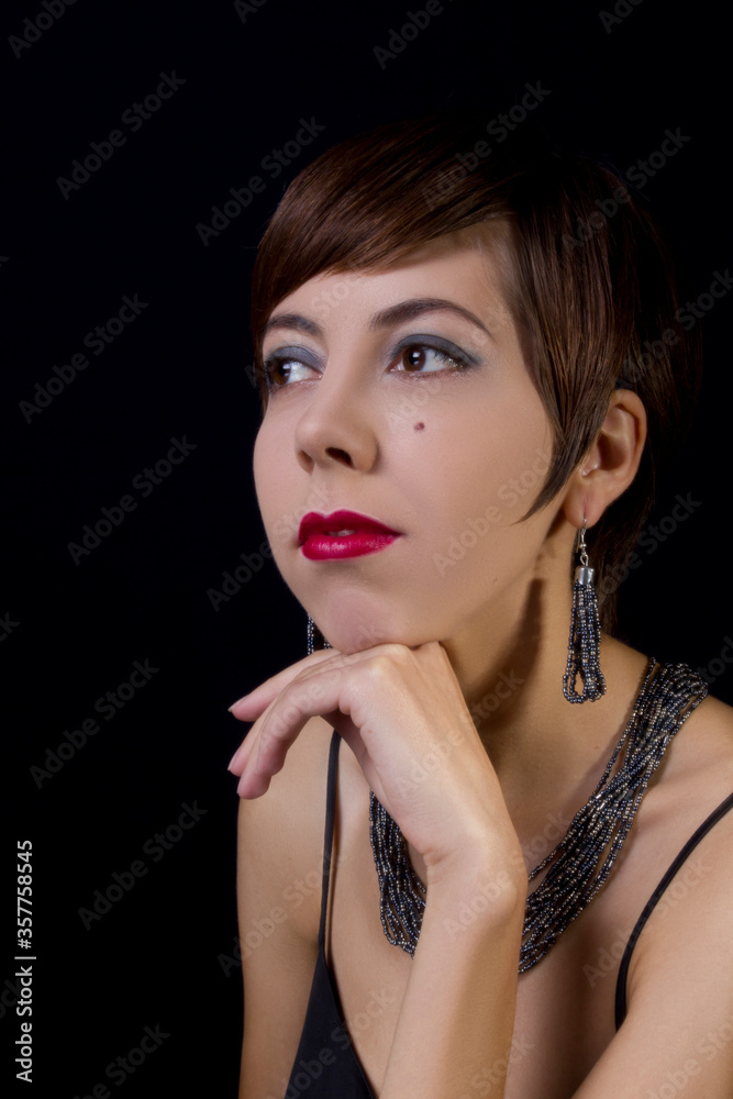 Portrait of a girl in retro style Portrait of a girl in retro style