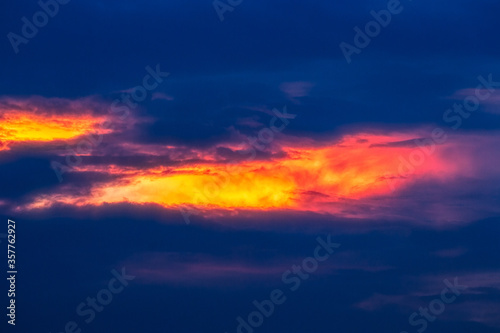 Vibrant colors from an intense sunset.