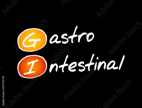 GI - Gastrointestinal acronym, medical concept background