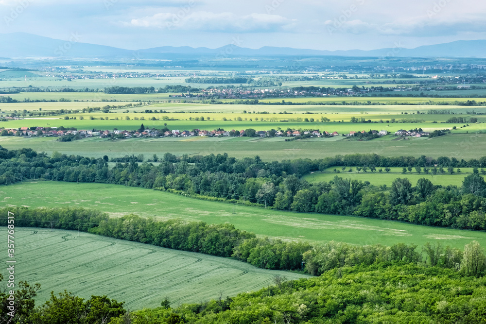 Landscape with fields from Oponice castle, Slovakia