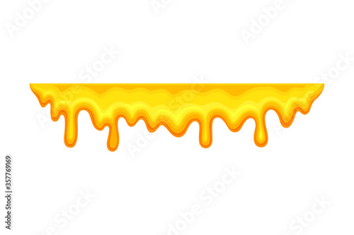Sticky Honey Flowing or Dripping Down Vector Illustration