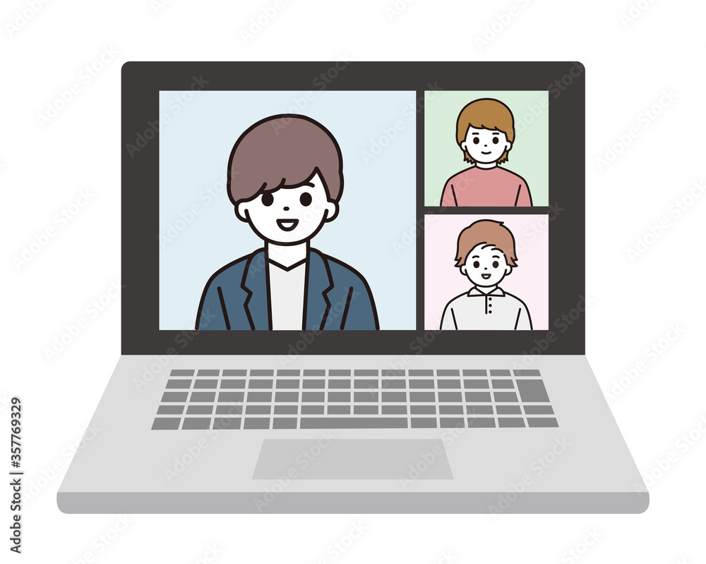 Fototapeta ビデオ会議 Web会議 イラスト Naklejamy Com