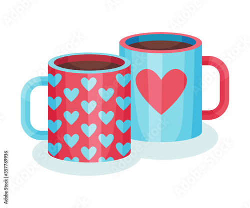 Cups as Tableware for Pouring Hot Drinks Vector Illustration