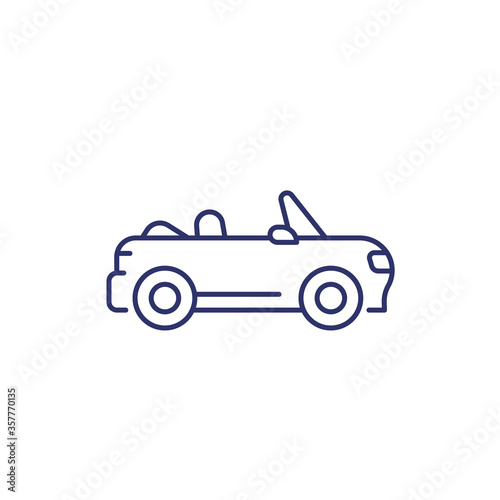 cabriolet line icon on white © nexusby