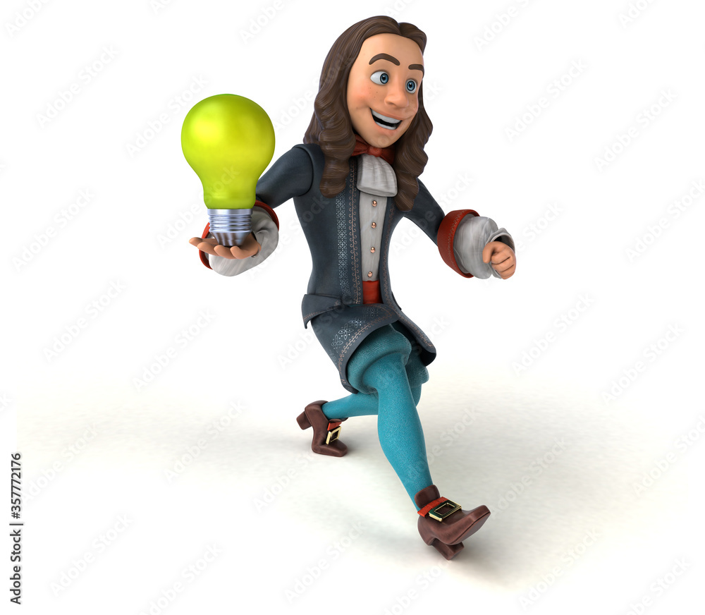 3D Illustration of a cartoon man in historical baroque costume 3D Illustration of a cartoon man in historical baroque costume