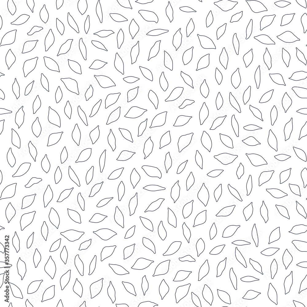 Seamless pattern of small black leaves on white background. Seamless pattern of small black leaves on white background.