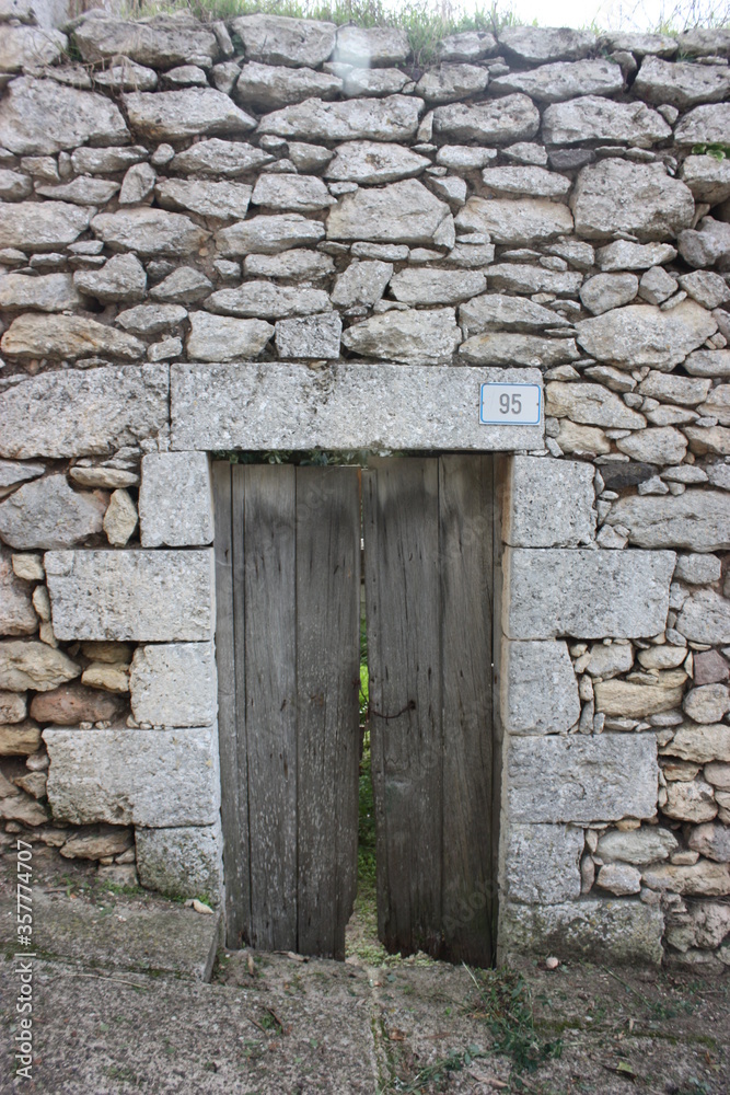 Door close-up in historical building in Europe
