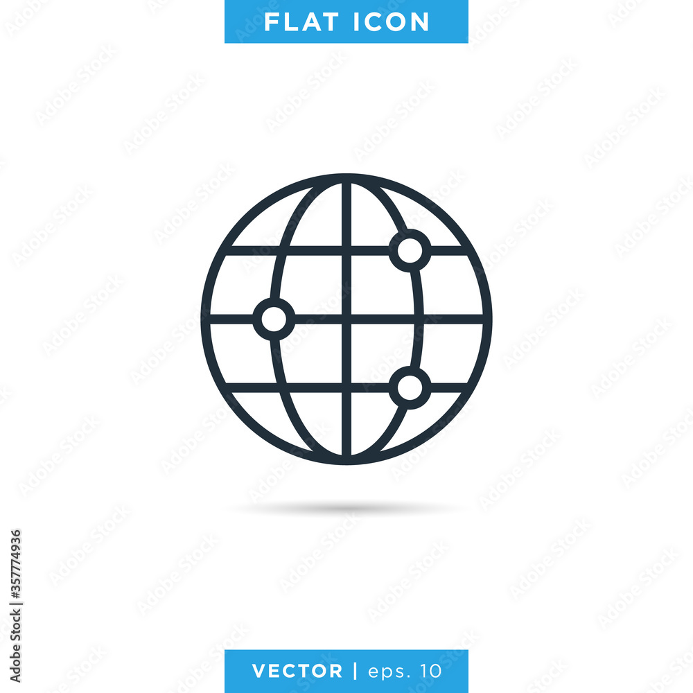 Globe, internet icon design template