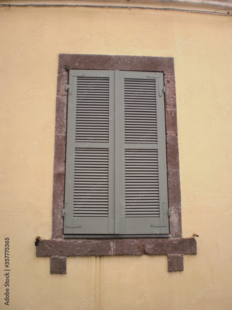 Window close-up in historical building in Europe