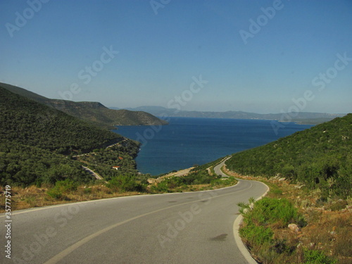 View of a road leading to the sea